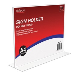 Deflect-O Sign Menu Holder Double Sided A4 Landscape 