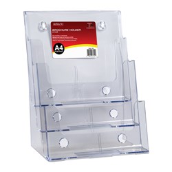 Deflect-O Brochure Holder A4 3 Tier Free Standing And Wall Mount