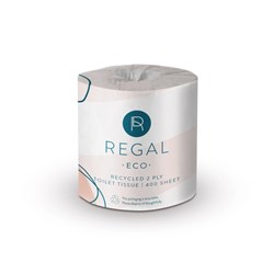 Regal Eco Premium Recycled Toilet Paper Rolls 2 Ply 400 Sheet Box Of 48