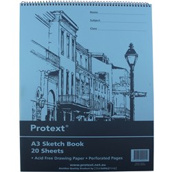 PROTEXT POLY SKETCH BOOK A3 20lf 100gsm 