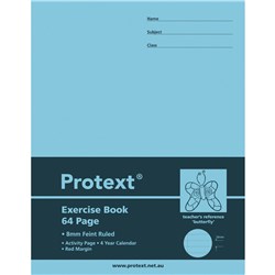 PROTEXT EXERCISE BOOK 8MM Ruled 225mm x 175mm 64 Page Butterfly