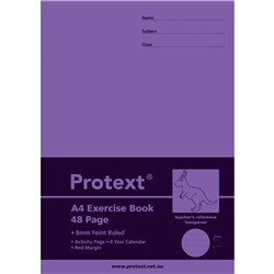 PROTEXT EXERCISE BOOK A4 8mm Ruled 48pgs Kangaroo 