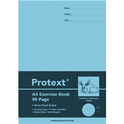 PROTEXT EXERCISE BOOK A4 8mm Ruled 96pgs Rabbit 