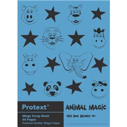 PROTEXT POLY SCRAP BOOK 330mm x 240mm Animal Magic Meg 100gsm 64 Page