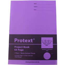 PROTEXT POLY PROJECT BOOK Plain 18mm D Thirds 64pg Bat 