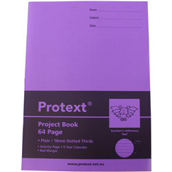 PROTEXT POLY PROJECT BOOK Plain 18mm D Thirds 64pg Bat 