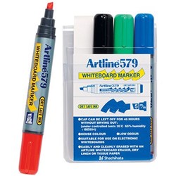 ARTLINE 579 WHITEBOARD MARKER CHISEL PK.4 ASSTD