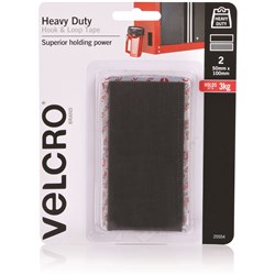 Velcro Brand Stick On Hook And Loop Heavy Duty 50X100Mm Black Pack Of 2