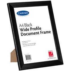 CERTIFICATE FRAME A4 BLACK PLASTIC