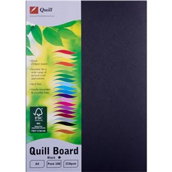 CARD A4 200GSM BLACK (100) QUILL