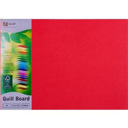 Quill Board A3 210gsm Red Pack of 25