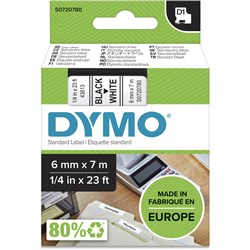 Dymo D1 06Mm Black/White