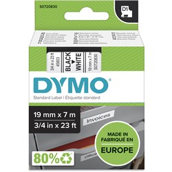 Dymo D1 19Mm Black/ White