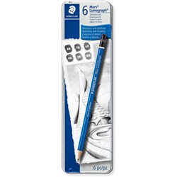 STAEDTLER MARS LUMOGRAPHPENCIL Graphite 6 Assorted Degrees 