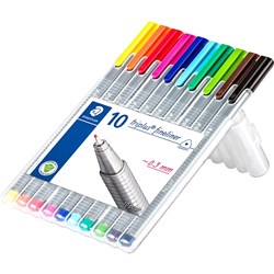 STAEDTLER TRIPLUS 334 FINELINER ASSORTED PACK OF 10