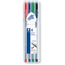 STAEDTLER FINELINER 334 Triplus 0.3mm Assorted Pack Of 4