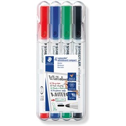 Staedtler Whiteboard Marker 341 Compact Assorted Wallet Of 4