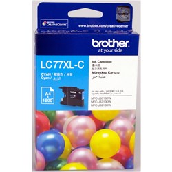 BROTHER LC77XL CYAN HI-YIELD INK CARTRIDGE