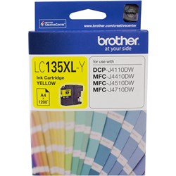 BROTHER LC135XL YELLOW HY CARTRIDGE 1,200