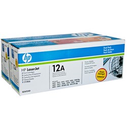 Hp Toner Cartridge Q2612Ad - 12A Twin Pack Black