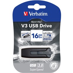 VERBATIM STORE N GO Version 3 V3 Flash / USB Drive 16gb Grey 