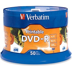 Dvd-R Verbatim White Printable4.7Gb 16X (50)