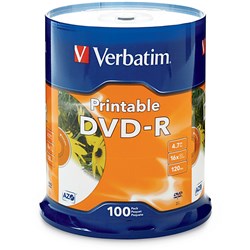 Dvd-R Verbatim White Printable4.7Gb 8X (100)