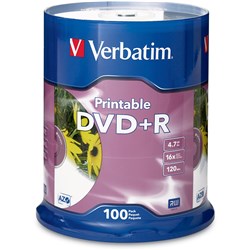 Dvd+R Verbatim White Printable4.7Gb 8X (100)
