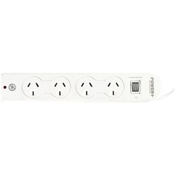 Powerplus Powerboard 4 Outlet Master Switch,Surge & Overload
