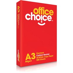 Copy Paper Office Choice Premium A3 80Gsm White Ream Of 500