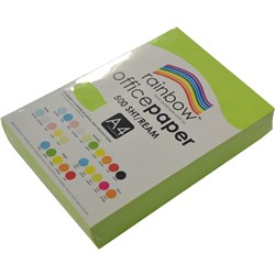 COPY PAPER RAINBOW A4 80GSM FLUORO GREEN (500)