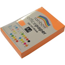 COPY PAPER RAINBOW A4 80GSM FLURO ORANGE (500)