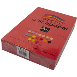 COPY PAPER RAINBOW A4 80GSM RED (500)