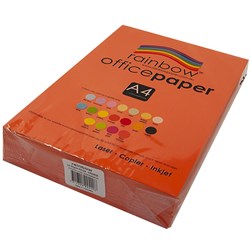 COPY PAPER RAINBOW A4 80GSM ORANGE (500)