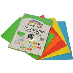 COPY PAPER RAINBOW A4 BRIGHT ASSORTED (100)