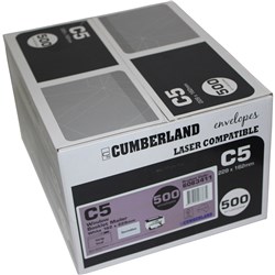 CUMBERLAND ENVELOPE LASER C5 Strip Seal Window Face Secretive White Box of 500