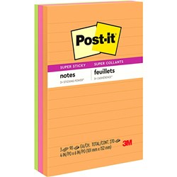 POST-IT SUPER STICKY NOTES 660-3SSUC Lined 101mm x 152mm Rio De Janeiro