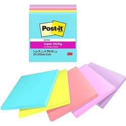 POST-IT SUPER STICKY NOTES 654-5SSMIA 76mm x 76mm Miami Pack of 5