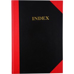 NOTEBOOK A4 INDEXED 200P RED & BLACK