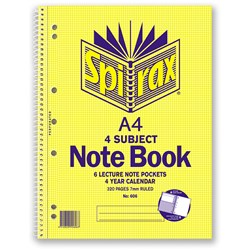 SPIRAX 606 4 SUBJECT NOTEBOOK A4