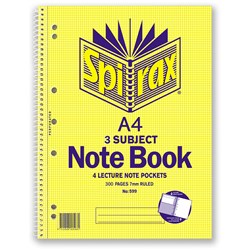 SPIRAX 599 A4 3 SUBJECT NOTEBOOK