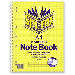 SPIRAX 605 A4 2 SUBJECT NOTEBOOK