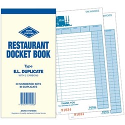 ZIONS ELD DOCKET BOOKS Dup Carbon 200X100mm 22 Lines 