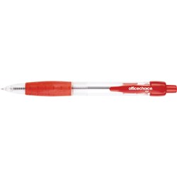 OFFICE CHOICE BALL PEN RETRACTABLE RED MEDIUM