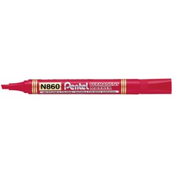 Pentel Permanent Marker N860 Chisel Red