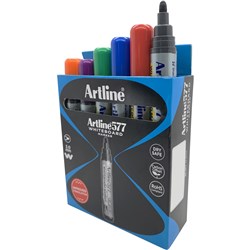 Artline 577 Whiteboard Markers Bullet 8 Assorted Colours Pack Of 12