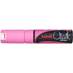 Uni Chalk Marker 8Mm Chisel Fluro Pink