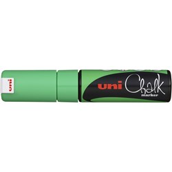 Uni Chalk Marker 8Mm Chisel Fluro Green