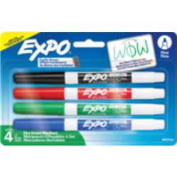 Expo Whiteboard Markers 1.4Mm Fine Assorted Colours Pack Of 4