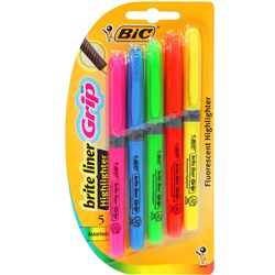 Bic Briteliner Highlighters Assorted Colours Pack Of 5